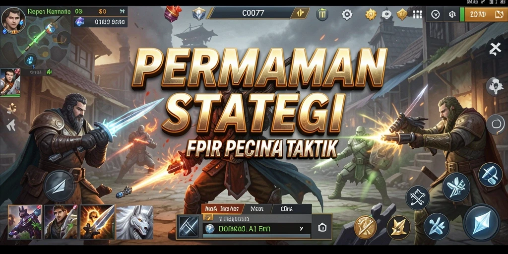 Tampilan gameplay C0077 dengan pertempuran strategi yang mendebarkan.