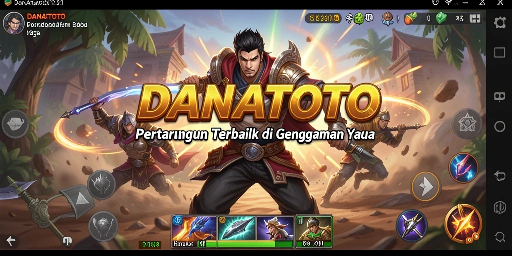 Screenshot gameplay <strong>DANATOTO</strong> menampilkan duel seru dengan efek visual yang mengesankan.