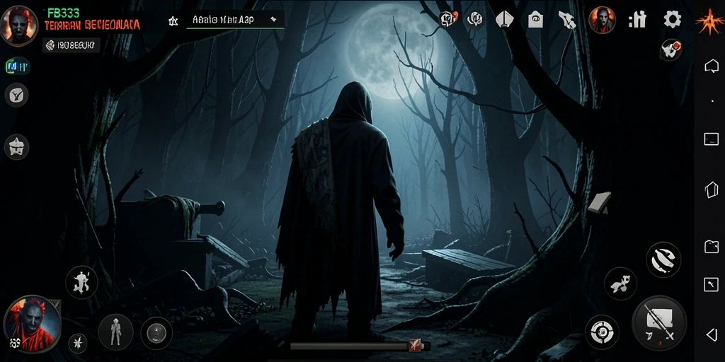 Tangkapan layar gameplay FB333 dengan suasana horor yang menegangkan.