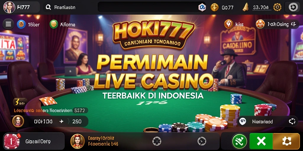 Tampilan gameplay HOKI777 yang mendebarkan dalam suasana Live Casino.