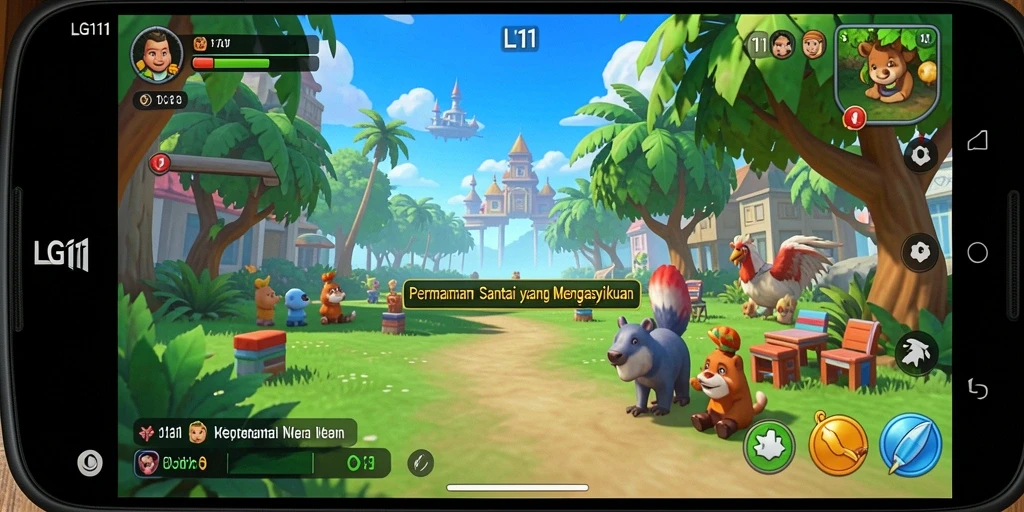 Tampilan gameplay yang cerah dan mengasyikkan dari LG111.