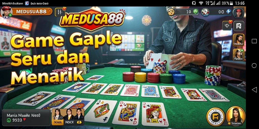Tampilan gameplay <strong>MEDUSA88</strong> yang menampilkan keseruan permainan Gaple.