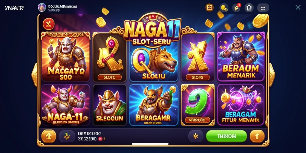 Tangkapan layar NAGA11 menampilkan gameplay Slot yang mengasyikkan dengan grafik yang memukau.