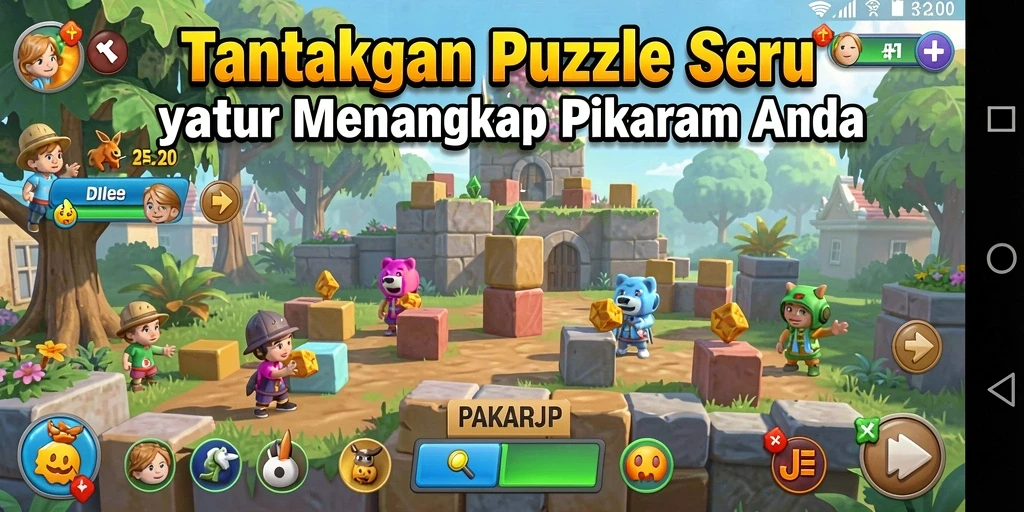 Screenshot gameplay PAKARJP menampilkan tingkat teka-teki yang menantang.